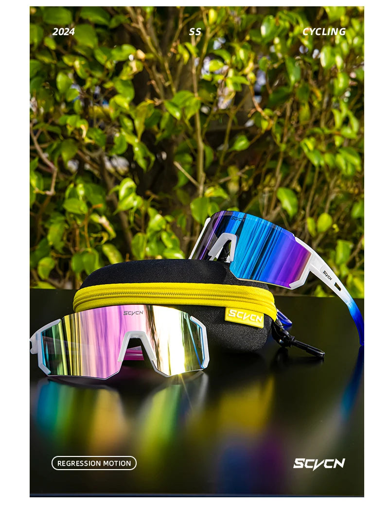 SCVCN Outdoor Bike Cycling Sunglasses Men MTB Road Driving Glasses Sports Women Hiking Bicycle Cycling Glasses UV400 Goggles New
