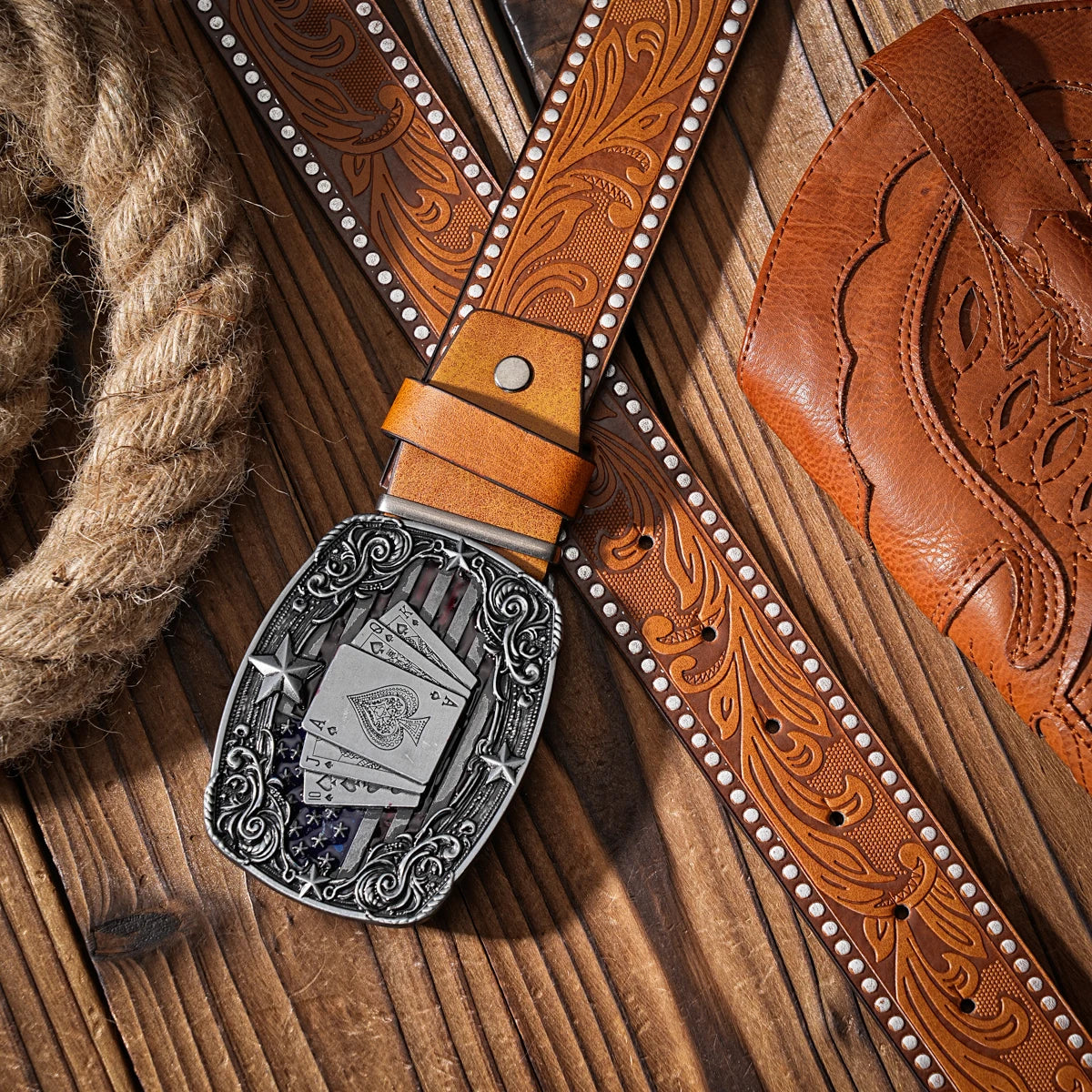 A Western-style PU material belt for both men and women, a casual, retro and classic personalized belt