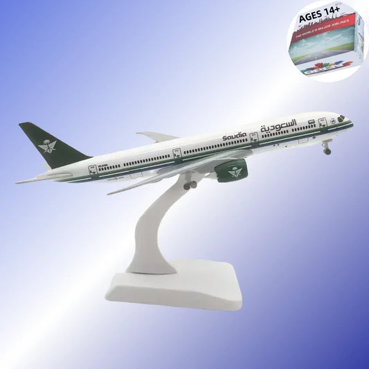 Metal Aircraft Model 20cm Alloy Metal B787 Saudi Model Replica With Landing Gear Alloy Material Aviation Simulation Gift Collect