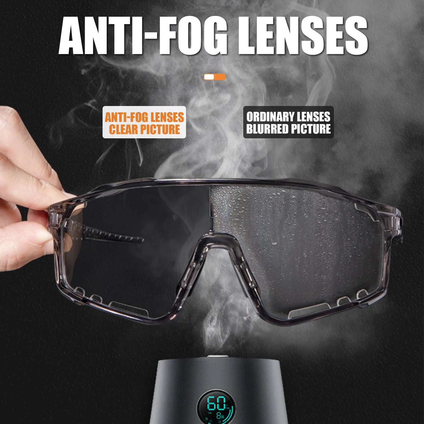 Kapvoe Outdoor Photochromic Sunglasses Anti-fog Cycling Glasses Bike Bicycle Men Women Sports Hiking MTB UV400 Anti-fog Goggles