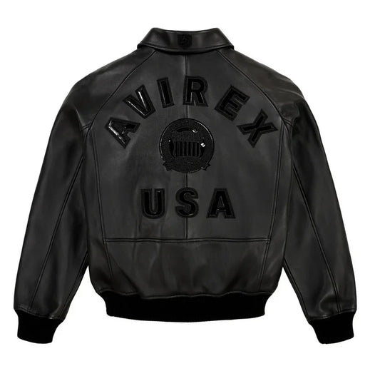 Avirex Fall New Listing Original Men's Casual Iconic Military Bomber Jacket US Size European Antique Sheepskin Coat Black Top
