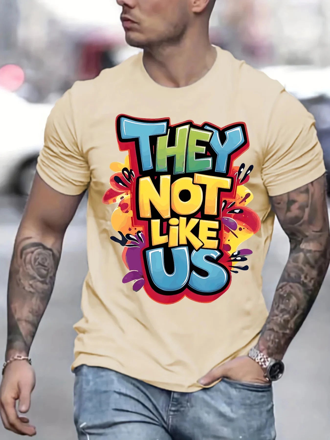 Men's summer 100% pure cotton fashionable casual loose sports. They don't like our printed round neck short sleeved T-shirt top