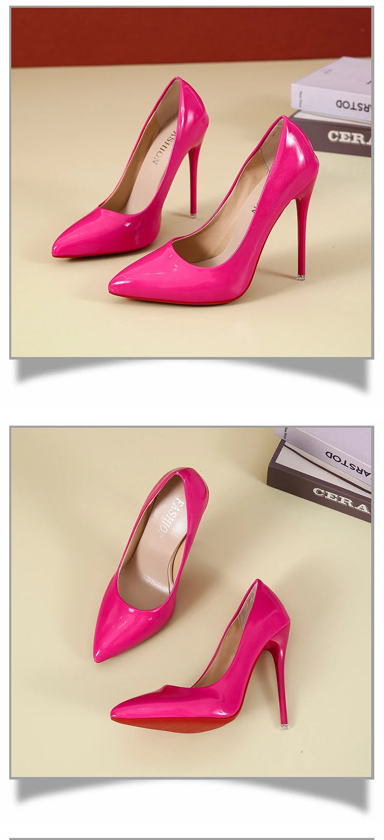Temperament 12cm Super High Thin Heels Shoes Women Pumps Pointed Toe Colorful Patent Leather Stiletto Wedding Shoe Size 45