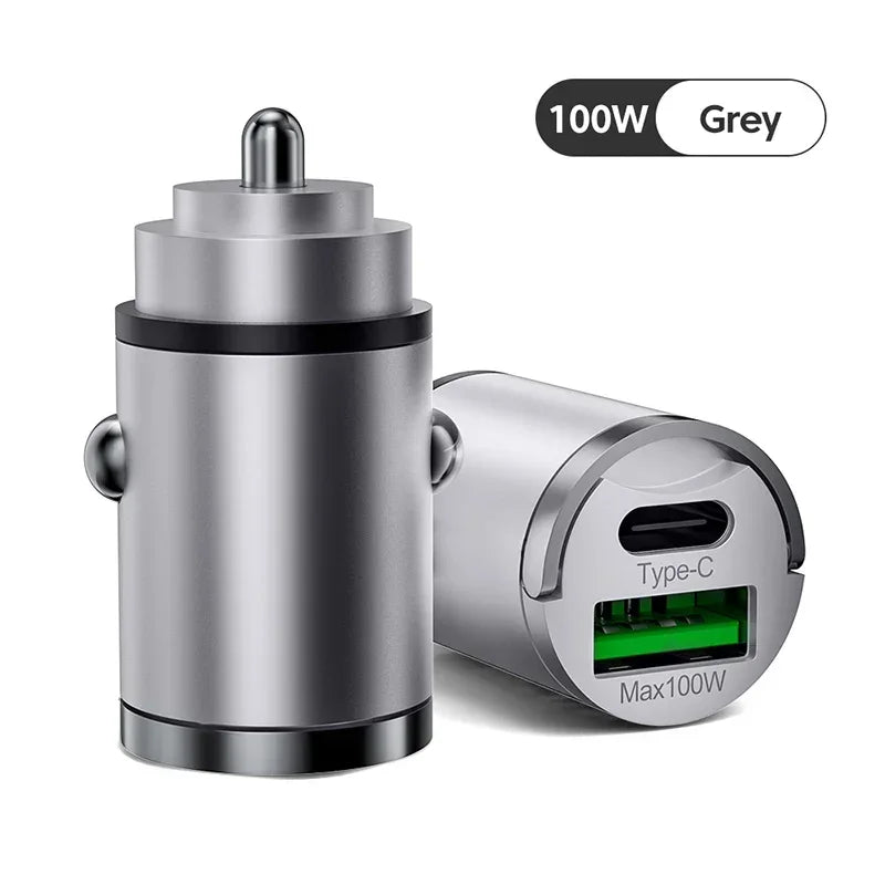 Xiaomi 100W Car Charger Lighter PD Fast Charging For IPhone QC3.0 Mini USB Type C Mini Car Phone Charger For Samsung Huawei 2025