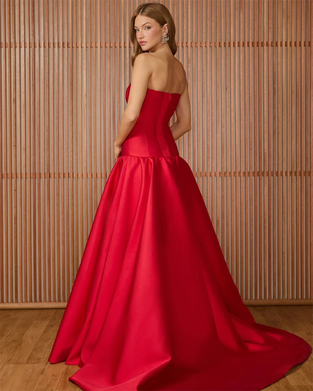 Mila Strapless A-Line Prom Dresses 2025 Sleeveless Zip Chic Evening Dresses Elegant Corset Floor-Length Customized Party Dresses