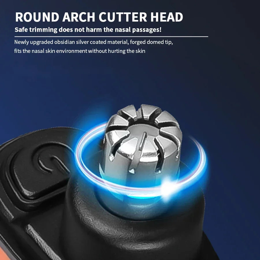 2-in-1 Electric Portable Ear & Nose Hair Trimmer Clipper – Professional Painless Grooming Tool for Men