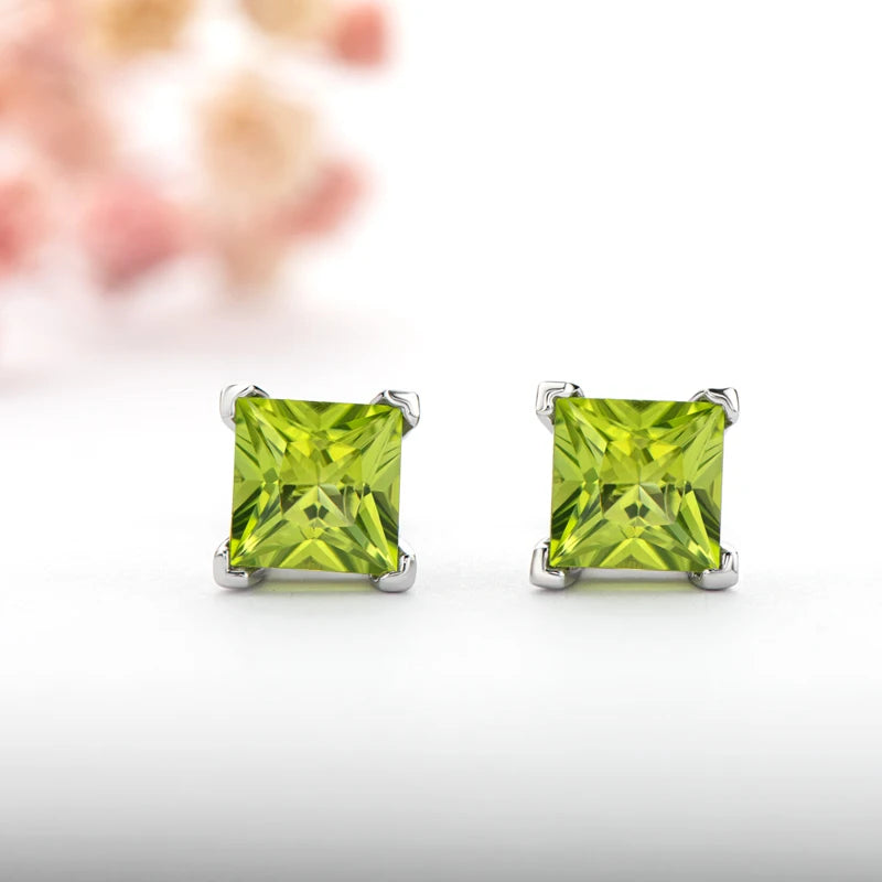 Lnngy Natural Colorful Gemstones Stud Earring for Women pendientes plata 925 Sterling Silver Earrings Daily Jewelry Gift