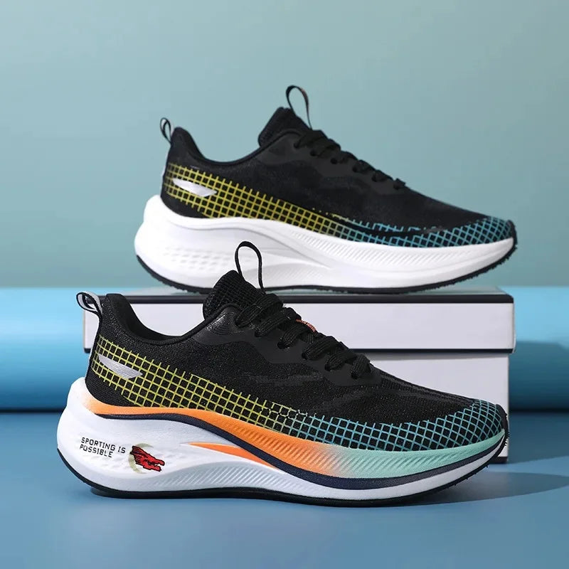 New Red Rabbit 7 Couple Carbon Board Mesh Breathable Sports Shoes Elderly Trendy Shoes Men's Casual Running Shoes Summer EVA Upp