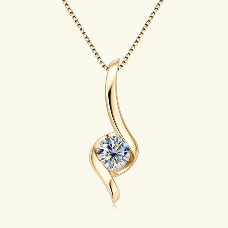 Sterling Silver 925 Real Moissanite Jewelry Set for Women 2.0ctw D Color Lab Diamond Stud Earrings Pendant Necklace Sets Gift