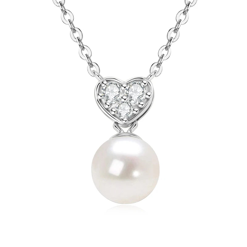Lnngy Baroque Pearl Pendant Necklace S925 Sterling Silver Natural White Freshwater Pearl Necklace For Ladies Grace Jewelry Gift