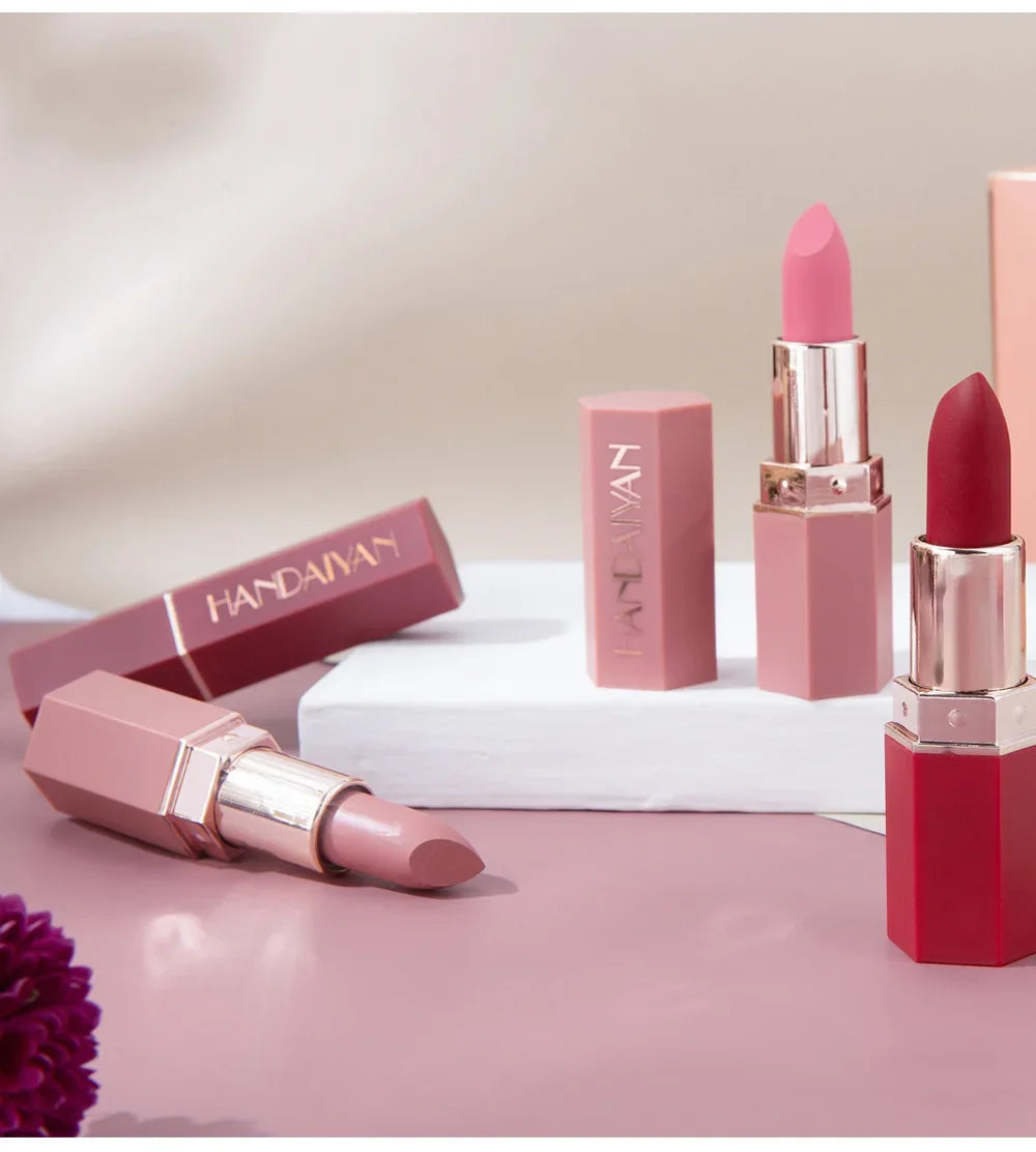 Nude Matte Lipstick Waterproof Long Lasting Non-stick Cup Lip Stick Not Fading Sexy Red Pink Velvet Lipsticks Makeup Cosmetics
