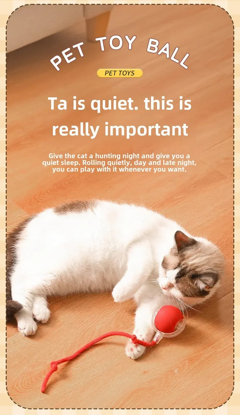 Interactive Dog Toys Rechargeable Pet Interactive Toys Electric Cats Ball  Automatic Rolling Fake Tail Ball Dog  Cats Toy