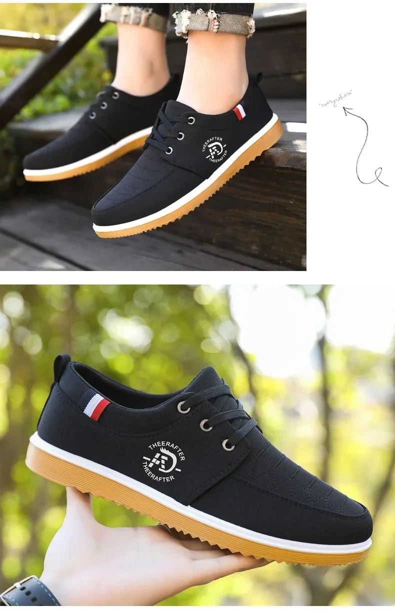 Man Canvas Shoes Fashion Platform Sneakers for Men Casual Walking Breathable Shoes Male Loafers Zapatillas Hombre 2025
