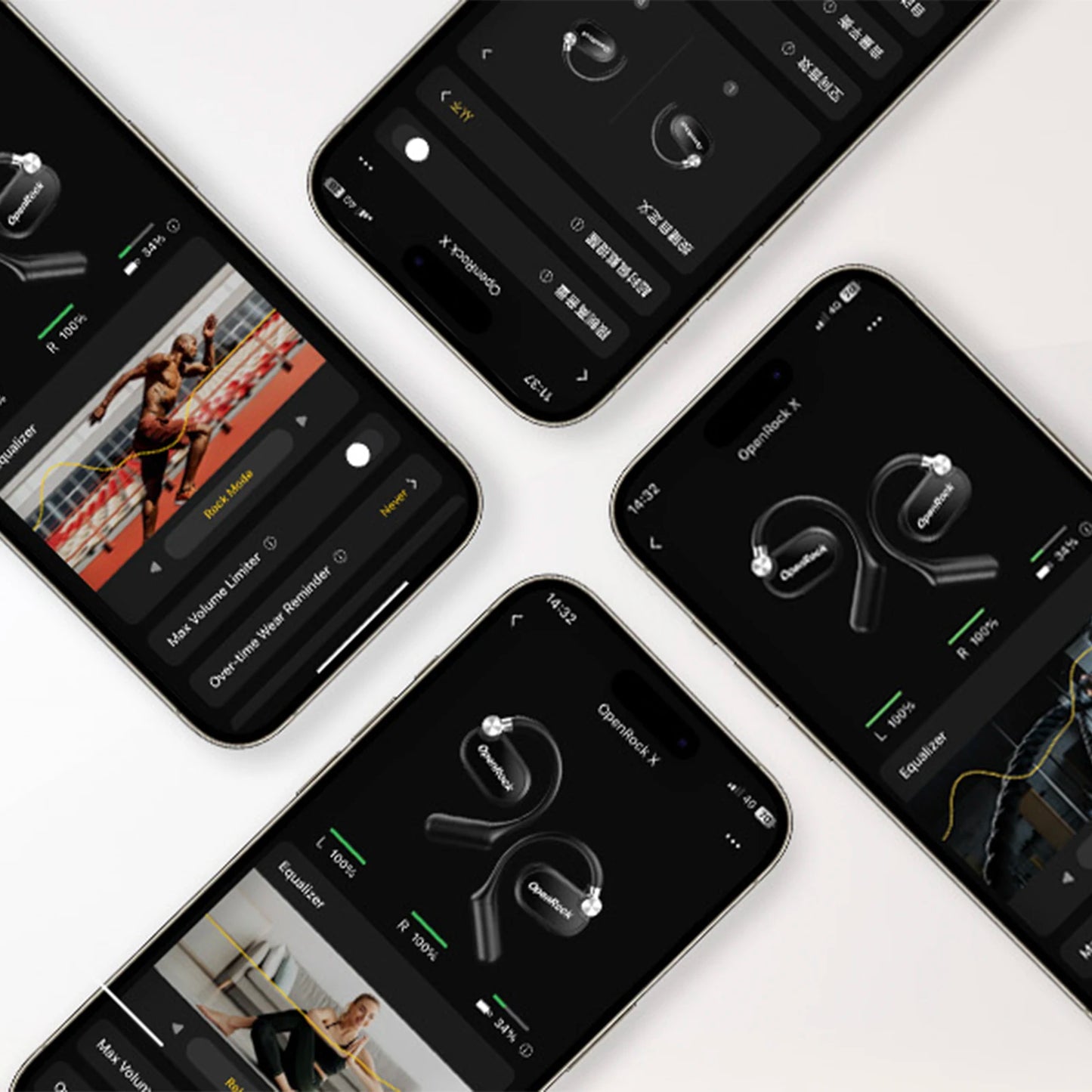 Oneodio OpenRock X Open Ear Headphones Bluetooth 5.3 Wireless Earphones OWS Air Conduction Sports Earbuds With 4 ENC Mic APP 48h