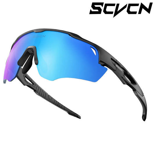 SCVCN Cycling Sunglasses Fashion Polarized MTB Glasses Bicycle UV400 Cycle Eyewear Photochromic Bike Goggles for Men Women