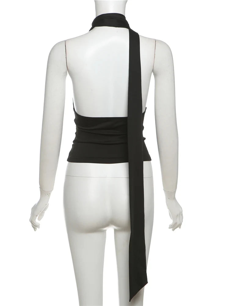 Backless Irregular Scarf Tank Top – Sexy Summer Streetwear Vest