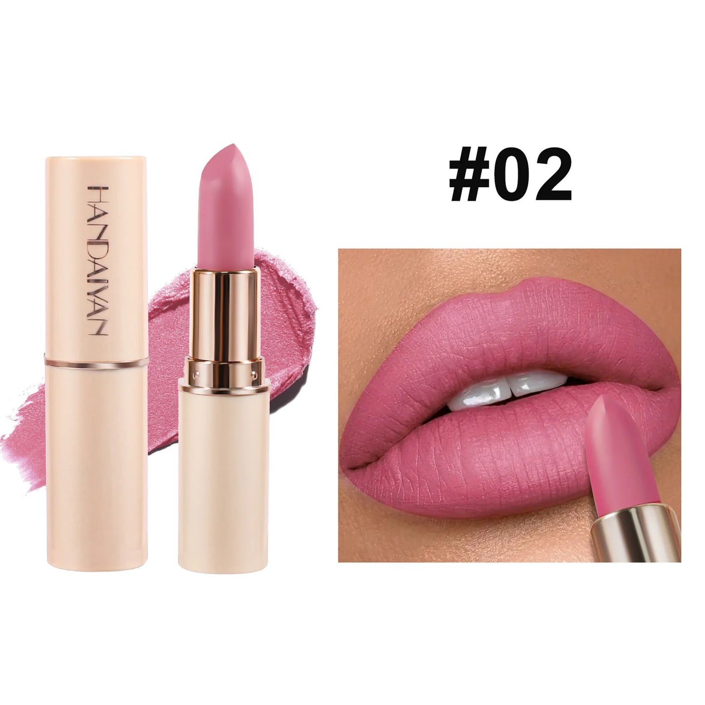 8 Colors Deep Red Matte Lipstick Waterproof Non-Stick Velvet Texture Easy Apply Rose Red Lip Makeup Long-Lasting Cosmetics
