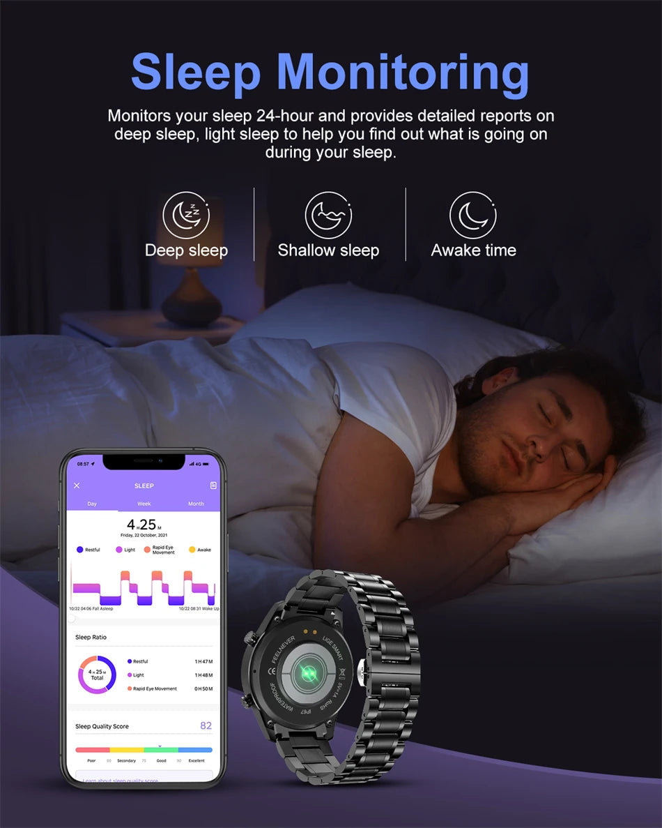 LIGE New BW0189 PRO Smart Watch Men Bluetooth Call Watch IP67 Waterproof Sports Fitness Watch For Android IOS Men Smart Watch