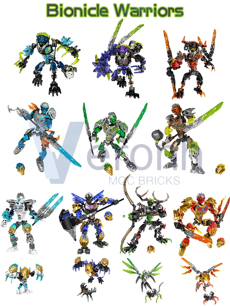 Bionicle Warriors Skull Action Figures Collection Building Blocks Umarak Uxar Mask Master Storm Beast Anime Bricks Toy Kid Gifts