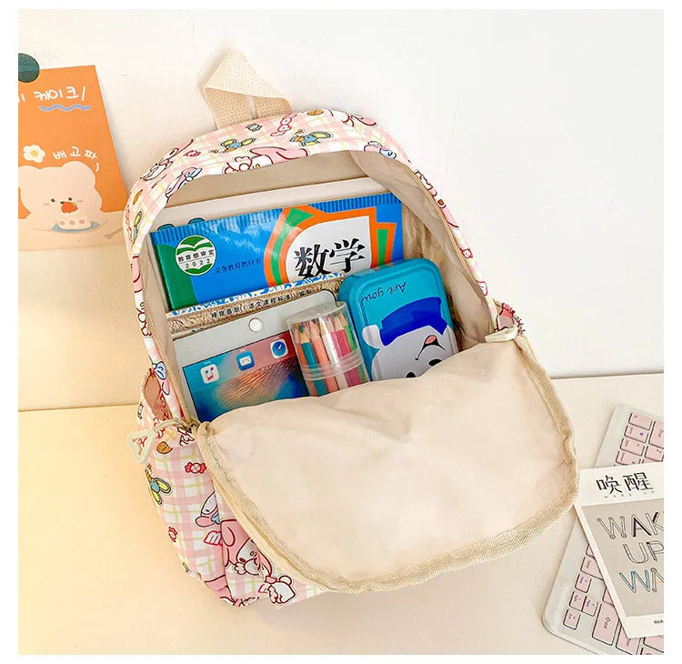 Sanrio Hello Kitty Kuromi Cinnamoroll New Fashion Children's School Bag Cute Large Capacity Kids Backpack College Bag