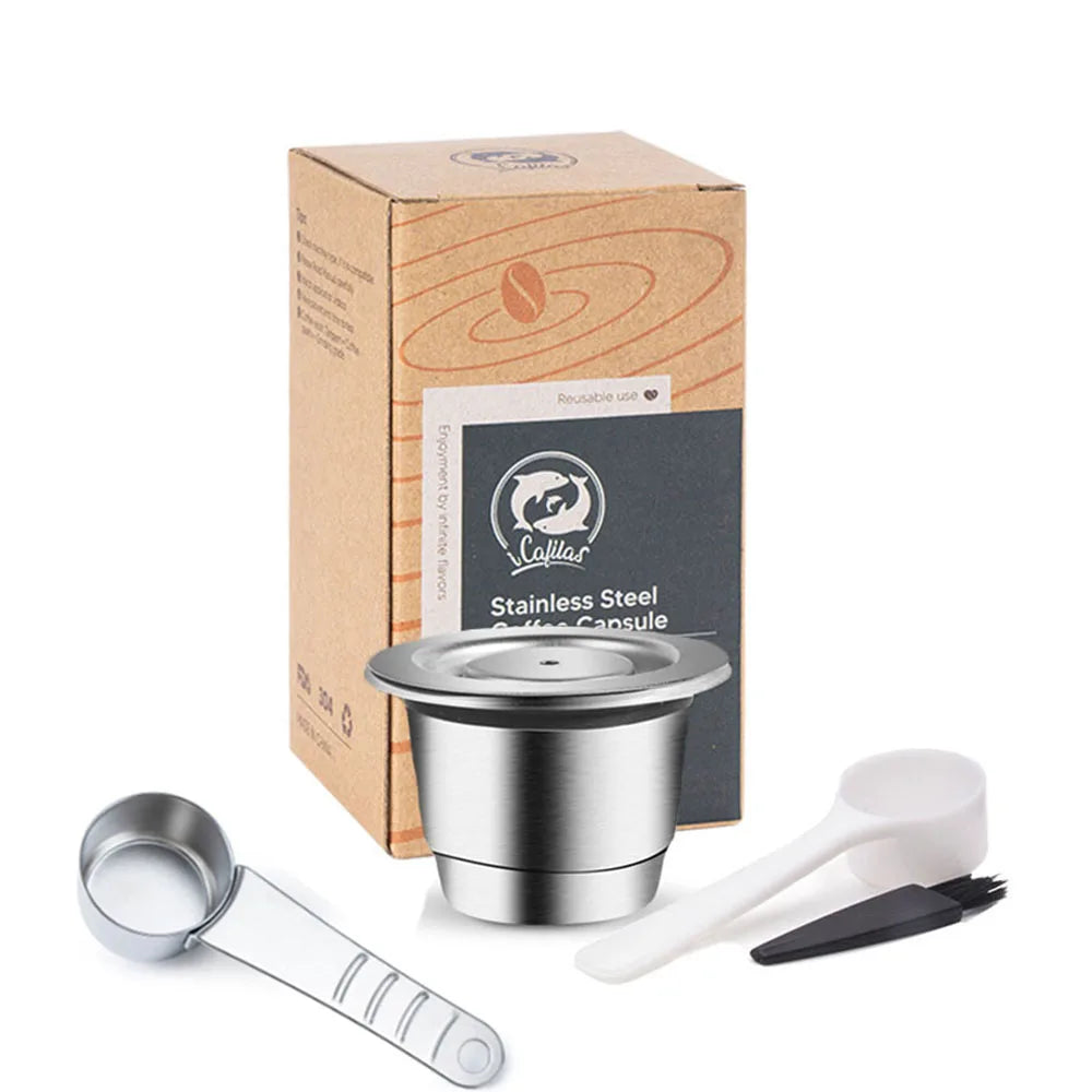 Coffee Capsule For Nespresso Reusable Stainless Steel Refillable Filters Espresso Pod Fit Inissia Pixie Essenza Mini CoffeeMaker