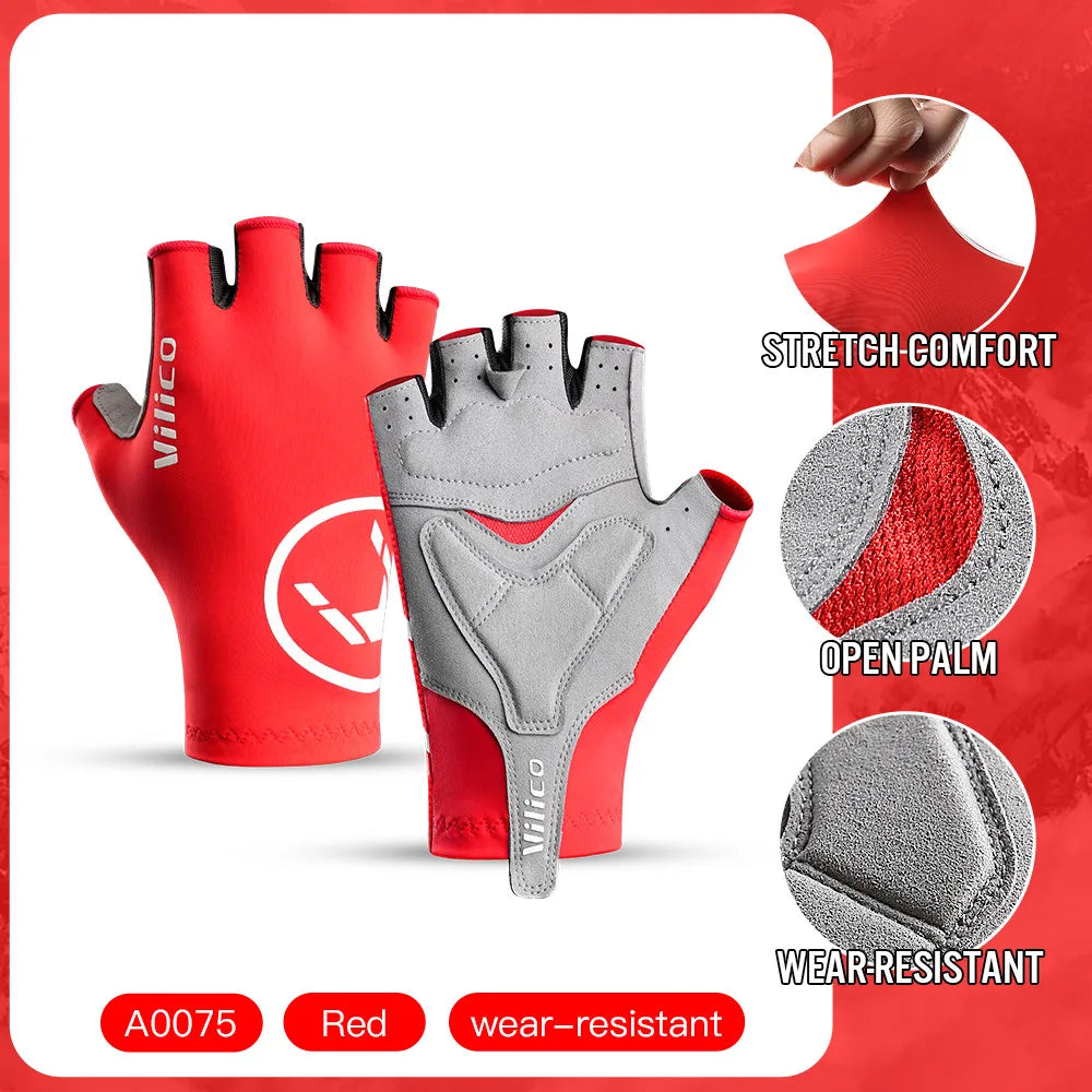 Breaking Wind Cycling Half Finger Gloves Anti-slip Bicycle Mittens Racing Road Bike Glove MTB Biciclet Guantes Mountaineering