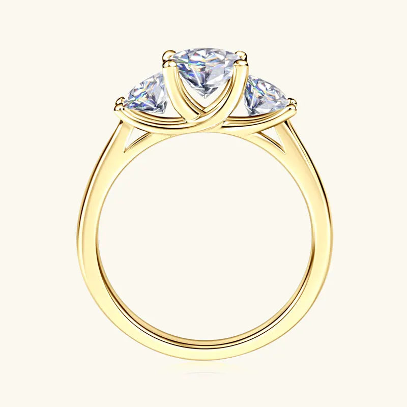 Lnngy Certified GRA Three Stone Moissanite Necklace Ring 925 Sterling Silver Jewelry Set For Women Wedding Engagement Rings Gift