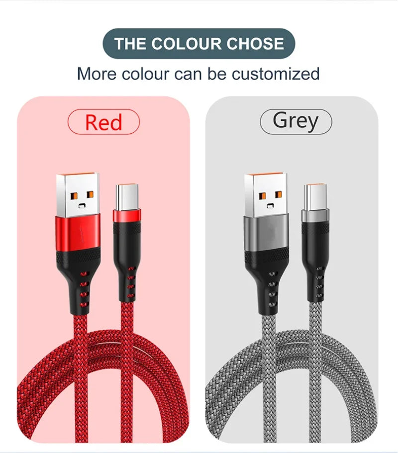 6A Extended USB TYPE-C Cable Braided Data Cable Suitable for Samsung, Huawei,Xiaomi Switch, Sony PS5 TYPE-C 8m,5m,3m,2m,1m Cable