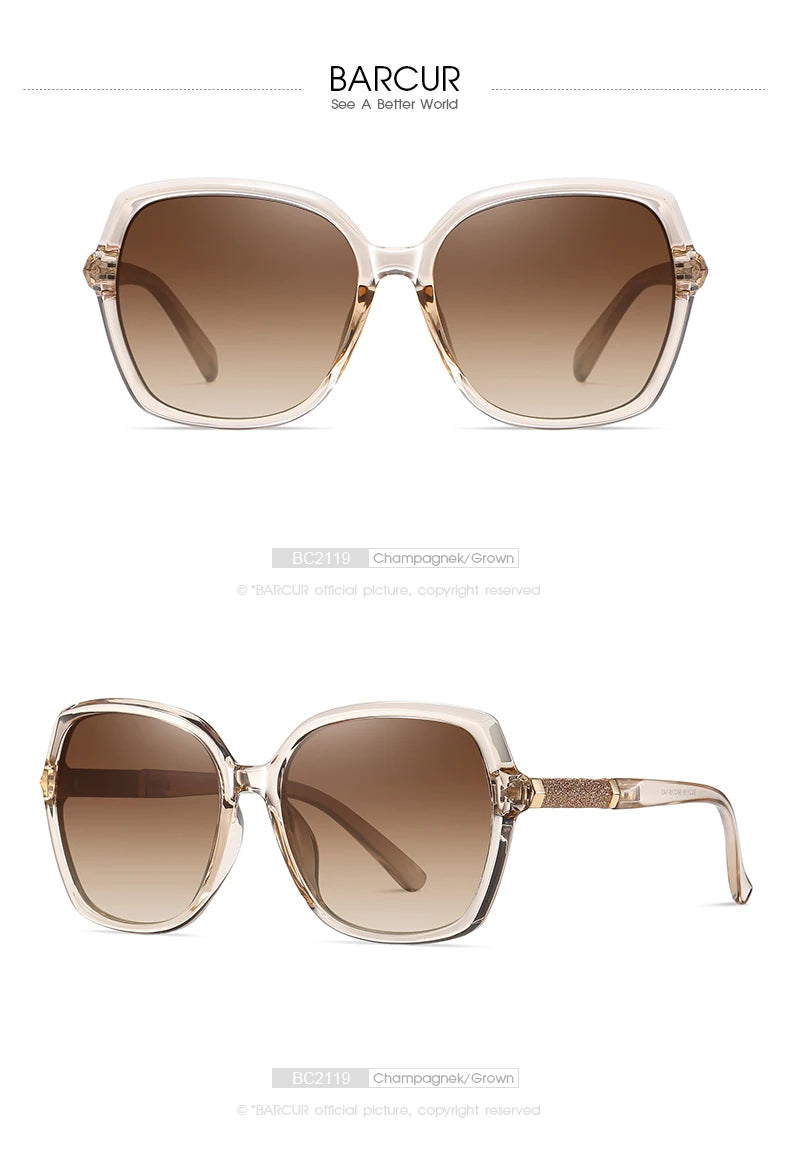 BARCUR Women Polarized Sunglasses UV400 Lady Fashion Gradient Sun Glasses for Women Eyewear Accessory