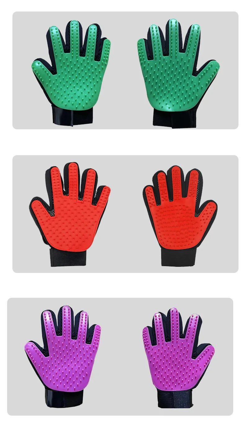 Hot Sell 1PC Cat Hair Remove Gloves Rubber Pet Beauty Cleaning Grooming Effective Massage Dog Combs Floating Brush 6 Color