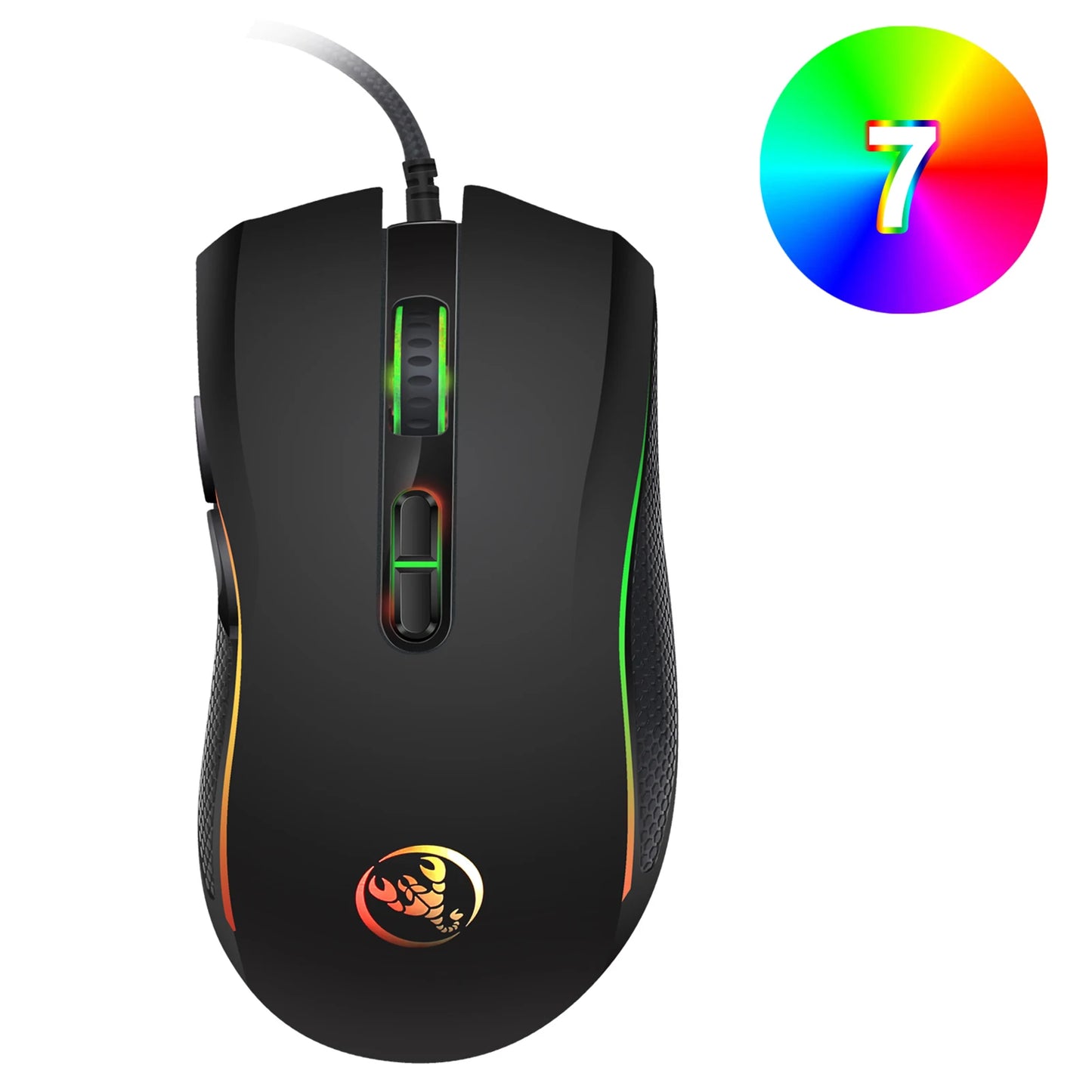 HXSJ V700BW A869 USB Keyboard Mouse Kit 61-key Wired RGB Backlight Computer Keyboard Colorful LED Lighting 3200DPI Gaming Mouse