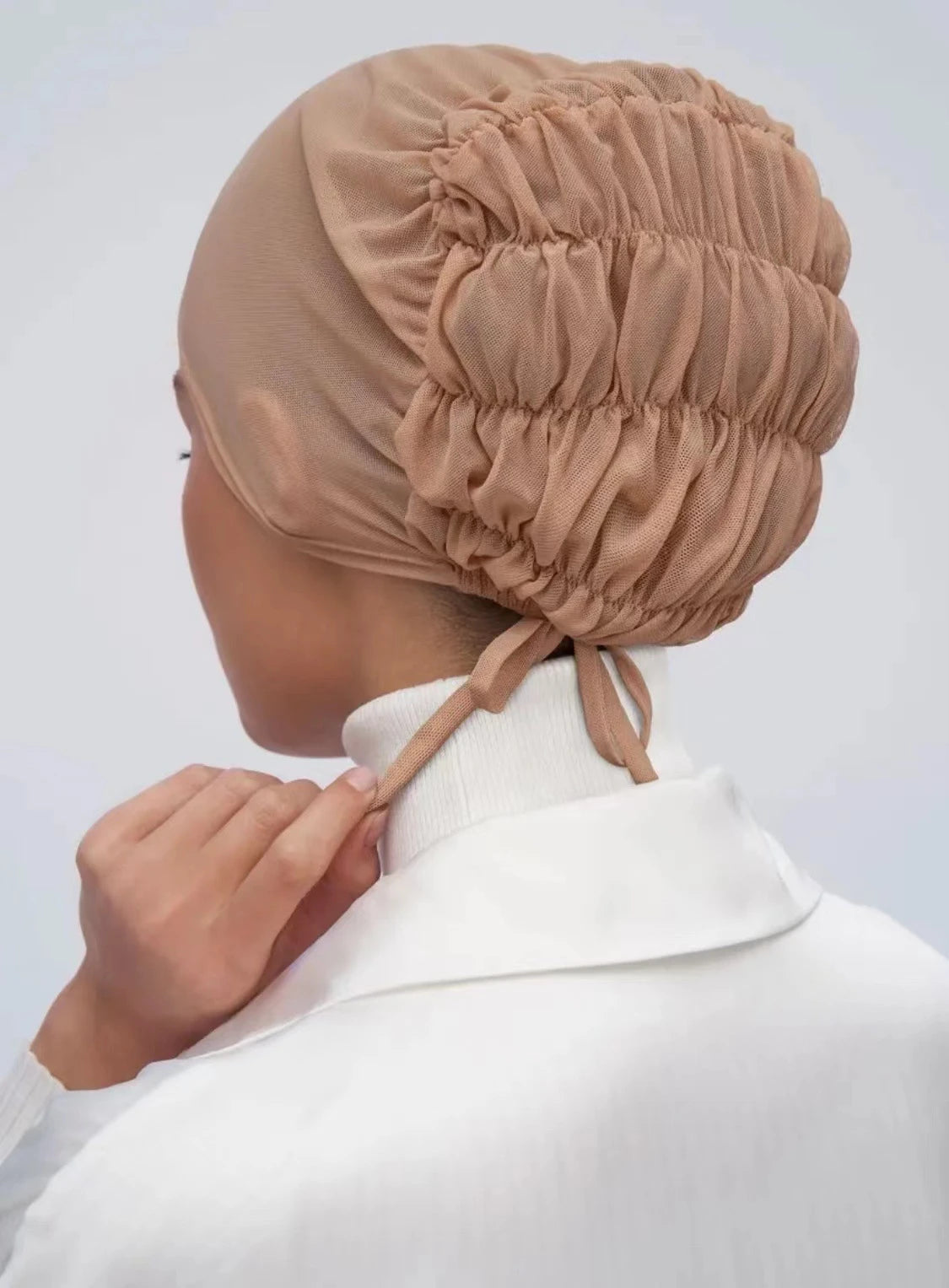 Solid Color Turban Caps for Muslim Women Inner Mesh Hijab Islamic Stretch Underscarf Bonnets Head Wraps Scarves Summer
﻿