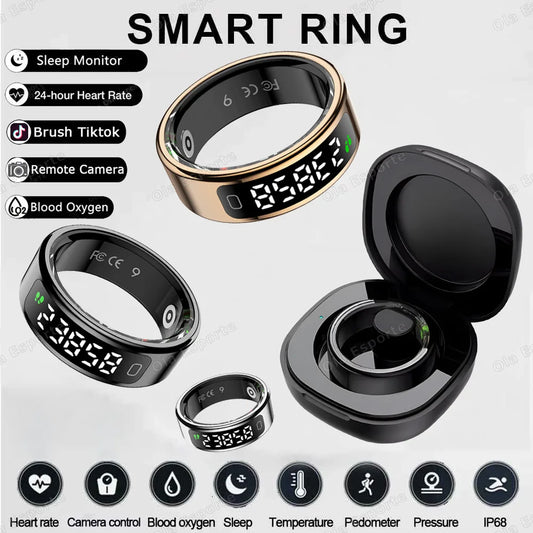 New R11 For xiaomi Smart Ring Men Women LED Display Screen Heart Rate Blood Oxygen Monitor Waterproof Multi Sports Modes rings