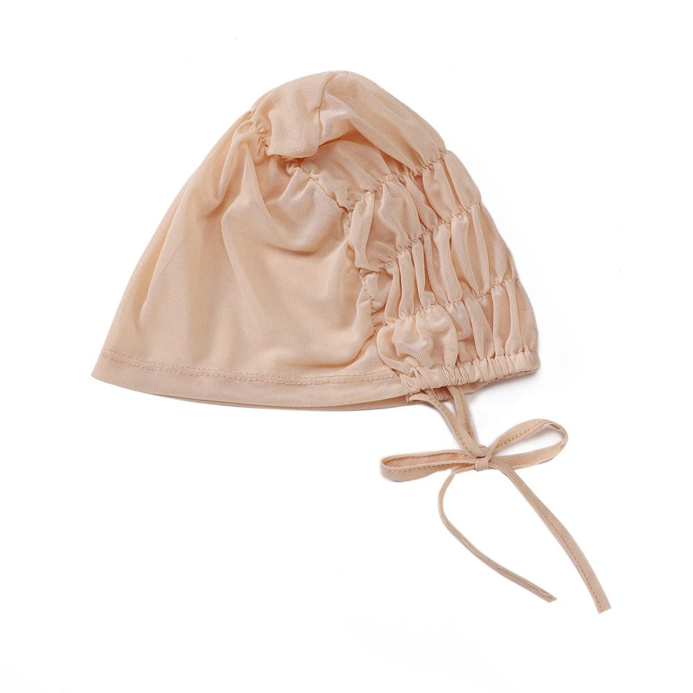 Solid Color Turban Caps for Muslim Women Inner Mesh Hijab Islamic Stretch Underscarf Bonnets Head Wraps Scarves Summer
﻿