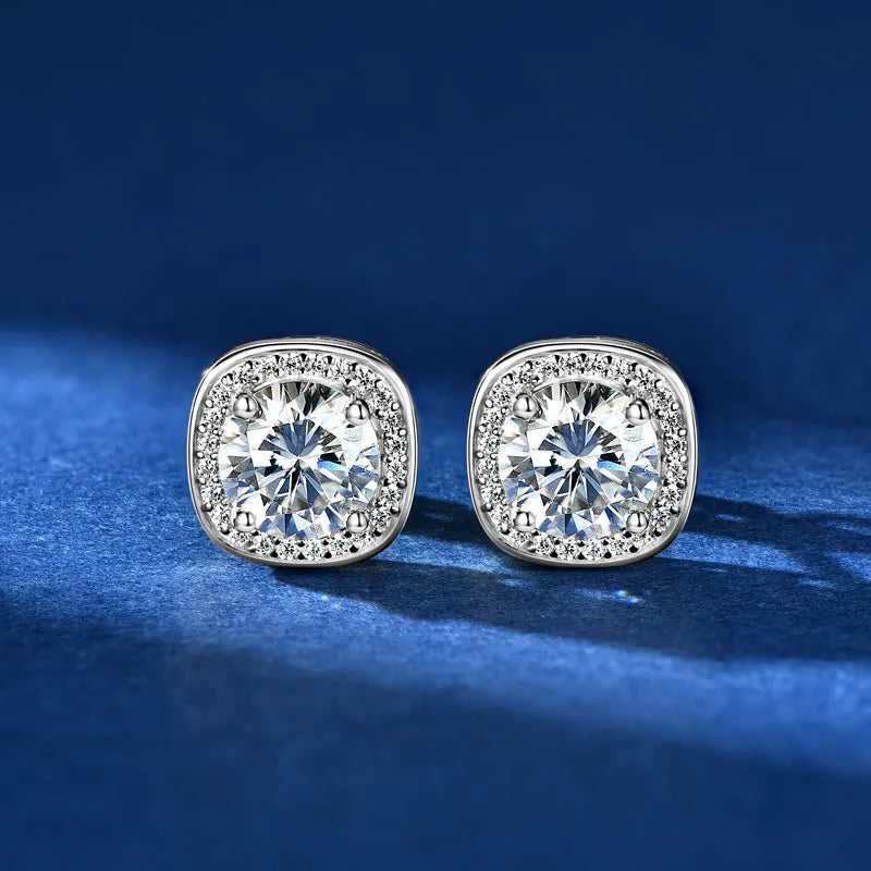 Lnngy GRA Certified Moissanite Stud Earring For Women Original 925 Sterling Silver Irregular Piercing Earring 2025 Hot Jewelry