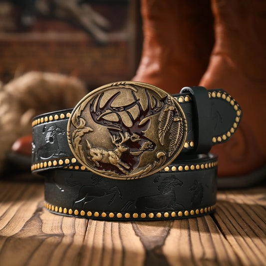A casual and retro belt, a waist accessory for Western-style clothing, metal buckle, PU belt, suitable for both men and women