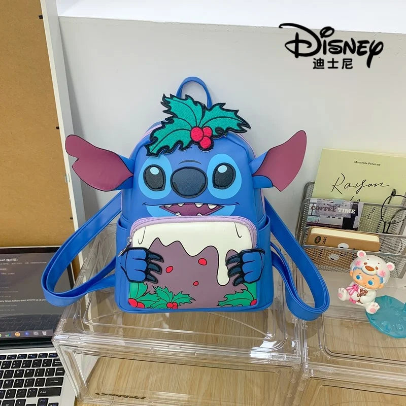 Genuine Disney Stitch Anime Peripherals Cute Fashionable Casual Backpack Holiday Gift In Stock