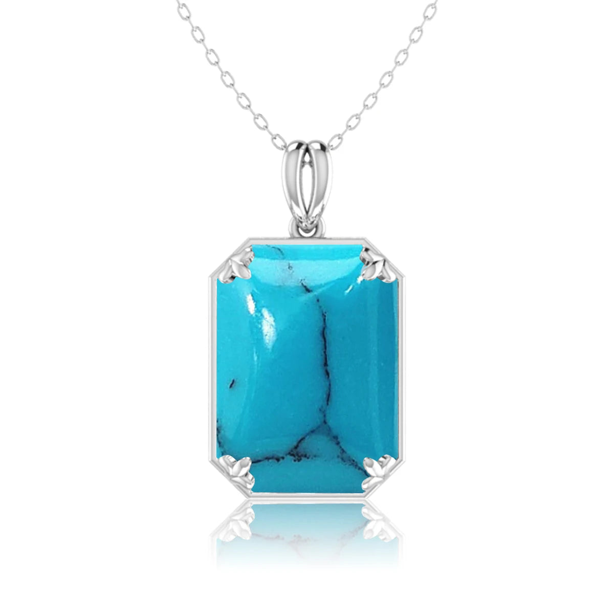 Real 925 Sterling Silver Aquamarine Necklace Pendant Anniversary Banquet Accessories Woman Fine Jewelry 2022 New Without Chain