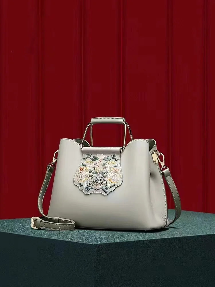 Mulberry Silk Retro Bamboo Handbag – Chinese Style Cheongsam-Inspired Tote