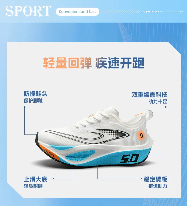 Men's Sports Shoes Cushioning Non-Slip Flat Wear Resistant Sneakers Mesh Breathable Platform Soft Running Shoes for Man