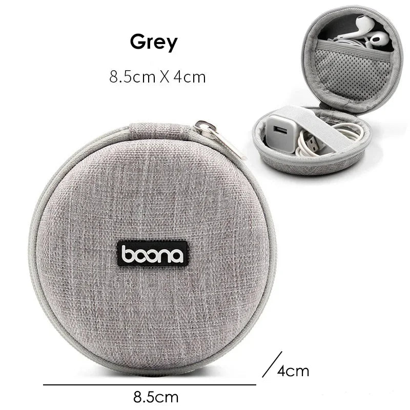 Portable Mini Hard Shell Digital Gadgets Storage Bag Artificial Leather Earphone Charger Case Data Cable U Disk Organizer
