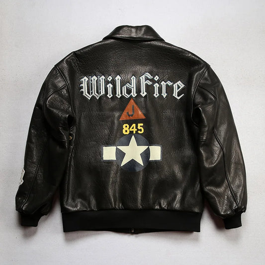 Wildfire 845 Bomber Pilot Clothing Genuine Leather Jacket Men's US Size Italian Sheepskin Foam Leather Flight Suit fur clothings