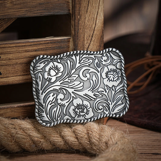 Western Belt Buckle Initial Vintage-Cowboy Rodeo Silver Large Skull Belt Buckle for Men Women