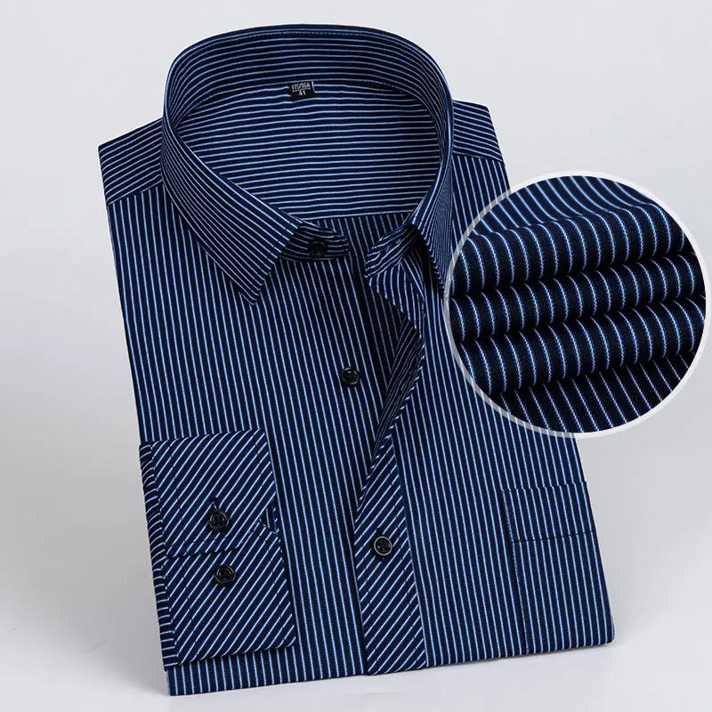 13/24 Men’s Slim-Fit High-Quality Cotton Shirt – Long Sleeves, Casual Breathable Fabric