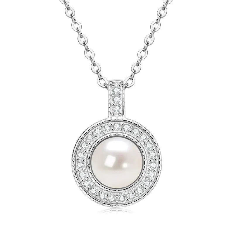 Lnngy Baroque Pearl Pendant Necklace S925 Sterling Silver Natural White Freshwater Pearl Necklace For Ladies Grace Jewelry Gift