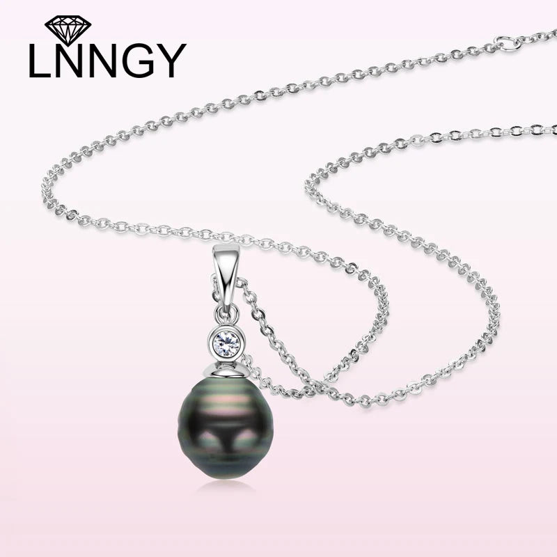 Lnngy Baroque Pearl Pendant Necklace S925 Sterling Silver Natural White Freshwater Pearl Necklace For Ladies Grace Jewelry Gift