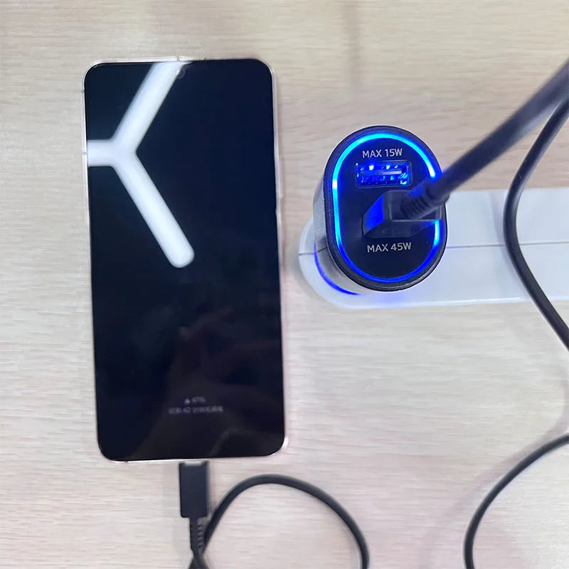 60W Samsung USB Type C Car Charger PD Super Charging Galaxy S25 S24 S23 S22 Ultra 45W 15W Charger Samsung Z Fold 5 4 Flip in Car
