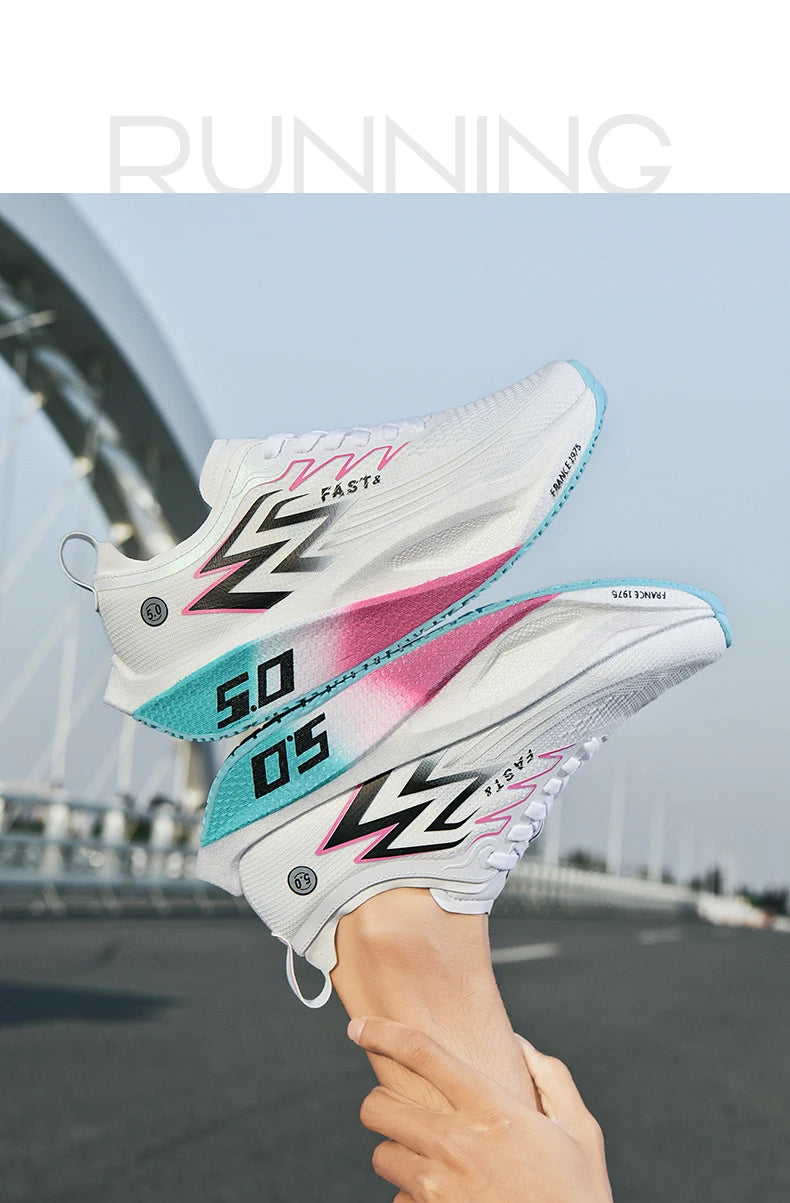 Men's Sports Shoes Cushioning Non-Slip Flat Wear Resistant Sneakers Mesh Breathable Platform Soft Running Shoes for Man
