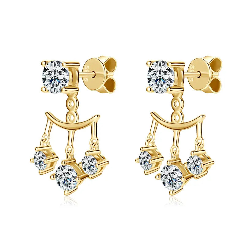 Lnngy Certified GRA 5mm 0.5ct Moissanite Earrings For Women 925 Sterling Silver Stud Earring Sparkling Korean Wedding Jewelry