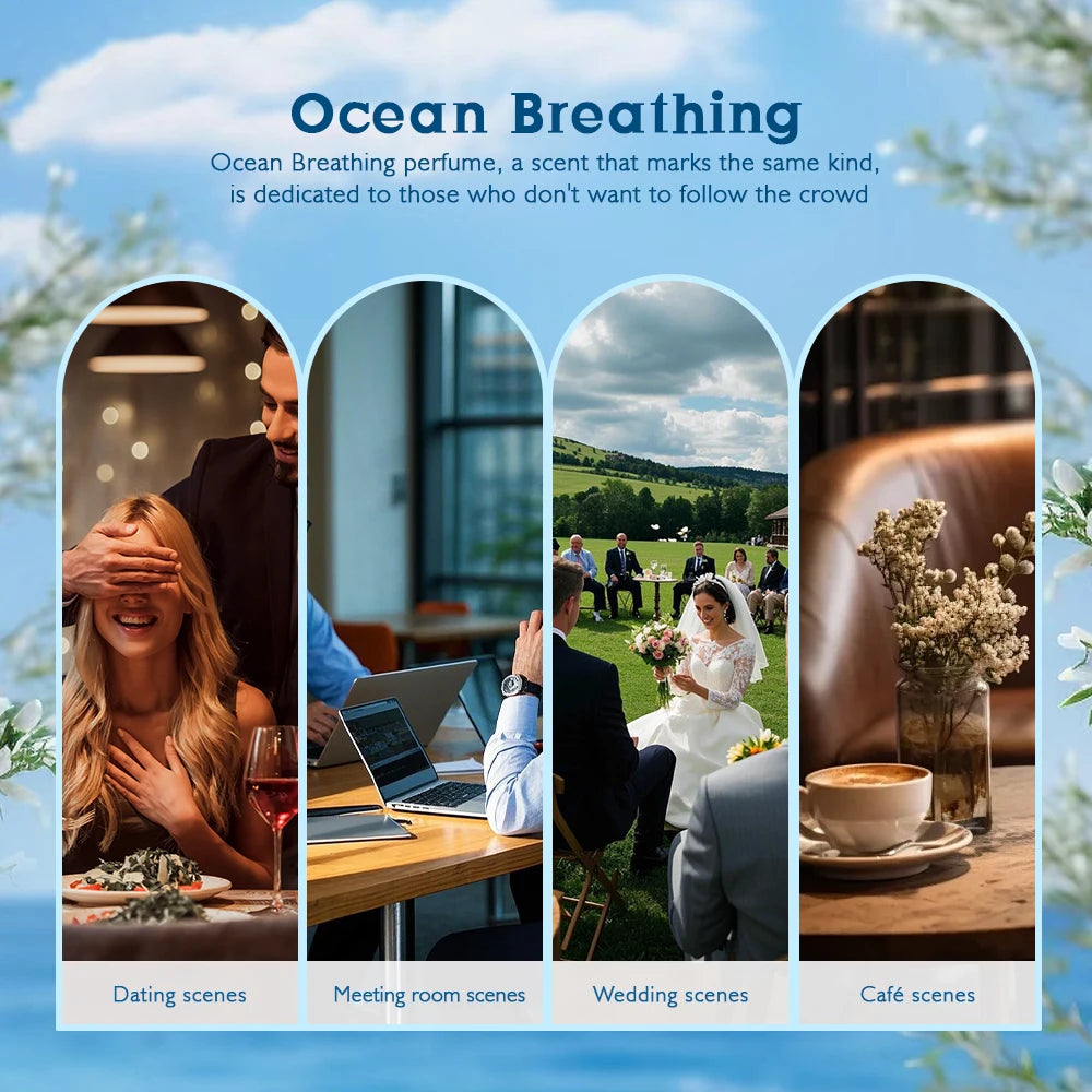 TROVEZ Ocean Breathing 100ml Perfume Elegant Fresh Fragrance Citrus Tone Unisex Perfume Long-lasting Scent Body Spray Scent Gift